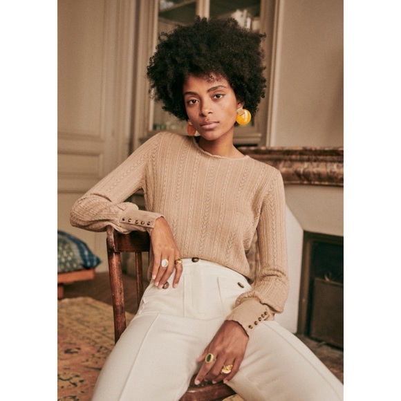 Sezane Ornella Jumper XS Hazelnut - Wool Sweater - Picture 13 of 14